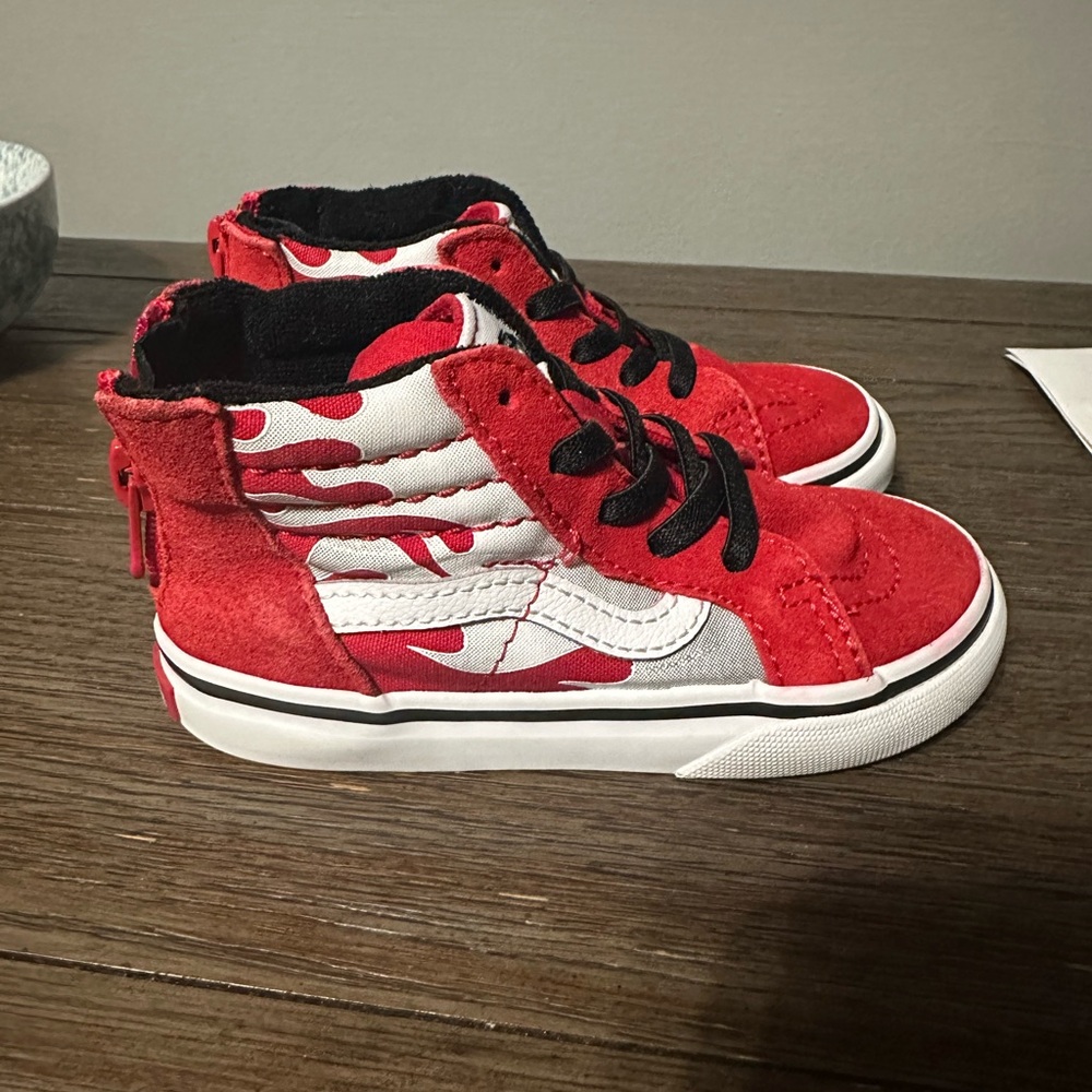 Kids Red and White High-Top Vans